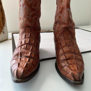 Imitation crocodile boots from Mexico-Leather size 6.5 narrow